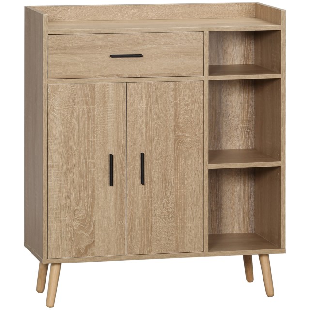 HOMCOM Modernes Mehrzweck-Sideboard mit Schrank und Schublade aus Holz 80 x 30 x 96,5 cm 839-384ND