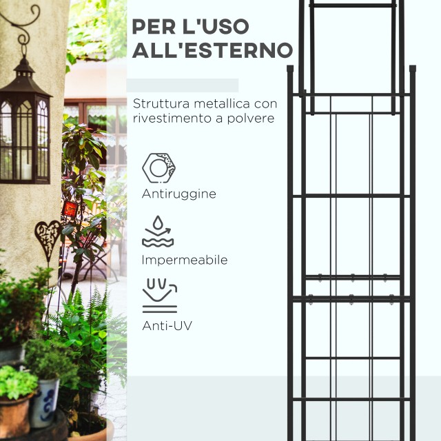 Outsunny Garden Arch για αναρριχητικά φυτά και διακοσμήσεις, μαύρο ...