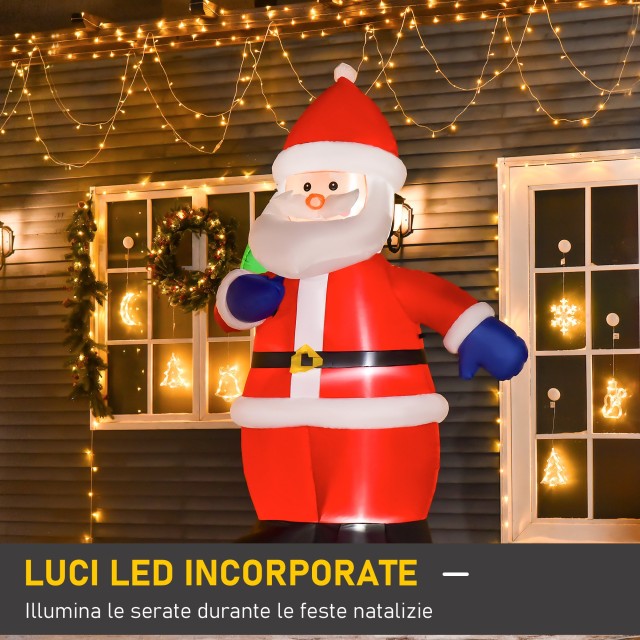 Φουσκωτός Άγιος Βασίλης με Δέντρο 150 cm με Φώτα LED HOMCOM 844-374