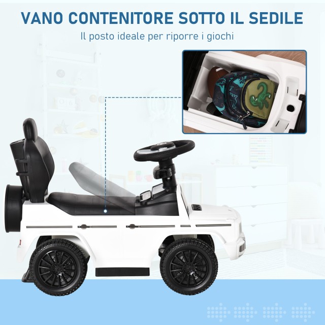 HOMCOM Push Car Model Mercedes-Benz G350 για Παιδιά, Λευκό 370-162WT