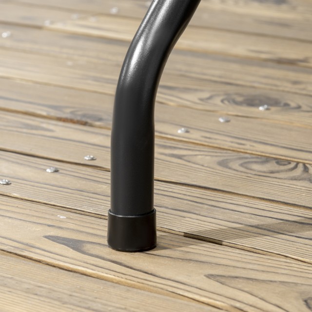 Τραπέζι κήπου Outsunny για 6 άτομα σε ατσάλι και HDPE, 180x75,5x73 cm, σκούρο γκρι 84G-004V00CG