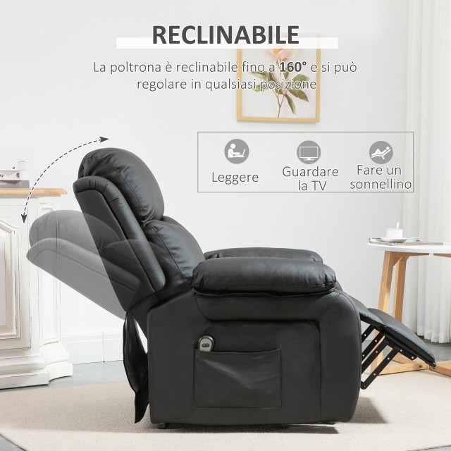 HOMCOM Electric Relax Πολυθρόνα και Ανυψωτικό Ανακλινόμενο έως 160°...
