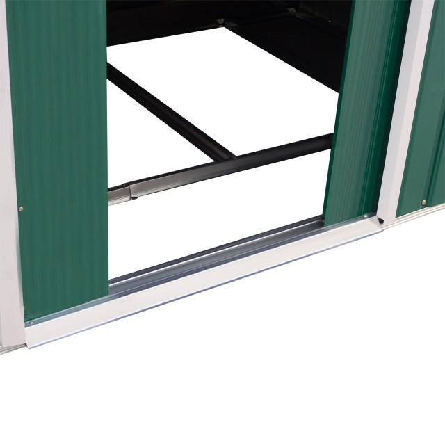 Outsunny Garden Shed Εργαλειοθήκη σε Ατσάλι, Υπόστεγο Κήπου από Ατσάλι με Συρόμενες Πόρτες, 277x195x192cm, Πράσινο 845-031GN