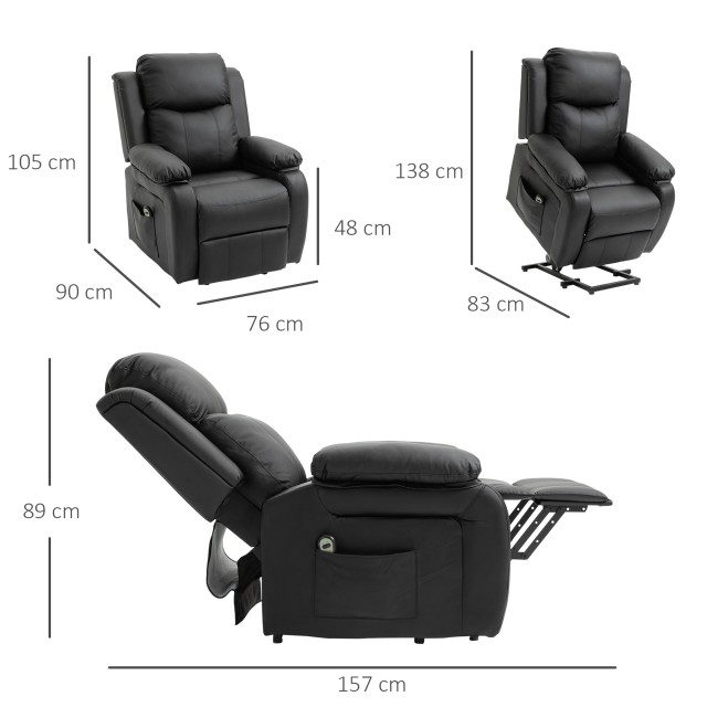 HOMCOM Electric Relax Πολυθρόνα και Ανυψωτικό Ανακλινόμενο έως 160°...