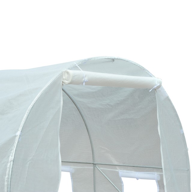 Θερμοκήπιο Outsunny Tunnel Garden for Plants in PE with Iron Pipes, Λευκό, 350x200x200cm 845-072