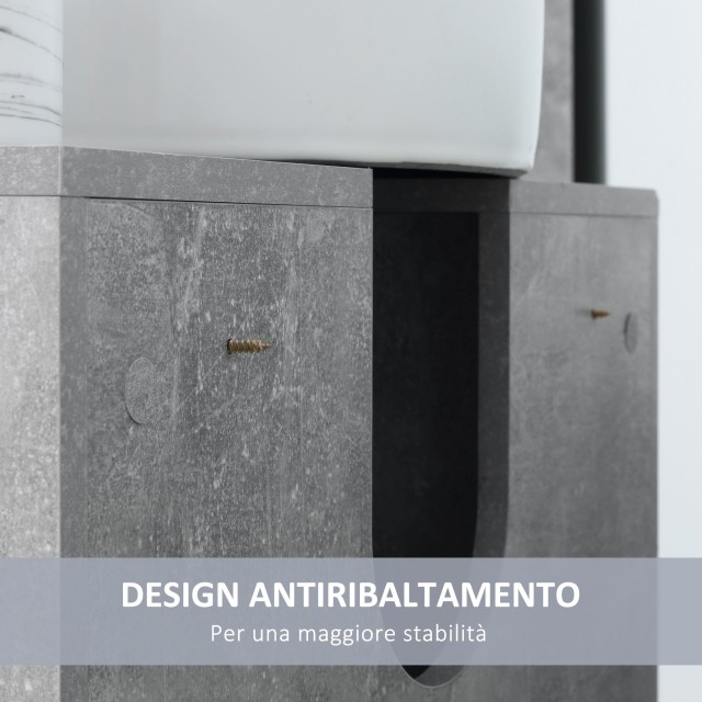 Ντουλάπι kleankin Under Sink με U-Carving και 6 Ξύλινα Ράφια, 60x30...