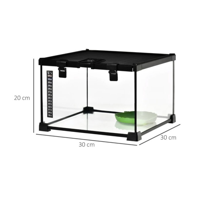 Γυάλινο Ενυδρείο για Ερπετά Terrarium 30 x 30 x 20 cm PawHut D40-015