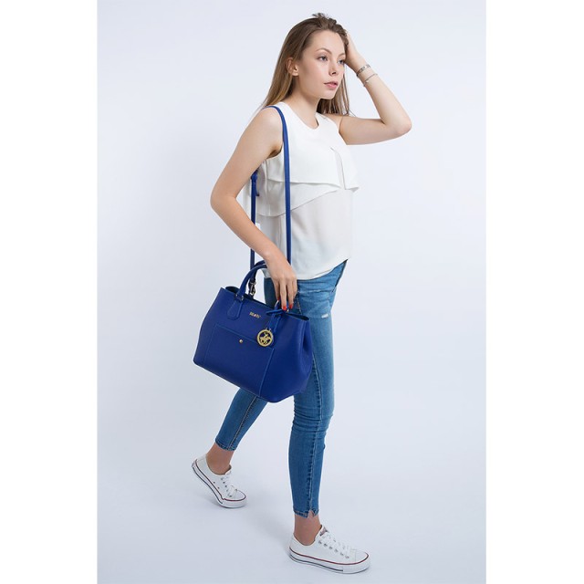 Γυναικεία Τσάντα Χειρός Χρώματος Μπλε Beverly Hills Polo Club 589 657BHP0520
