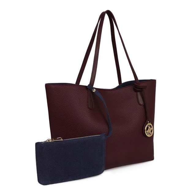 Γυναικεία Τσάντα Χειρός Χρώματος Μπορντό Beverly Hills Polo Club 40...