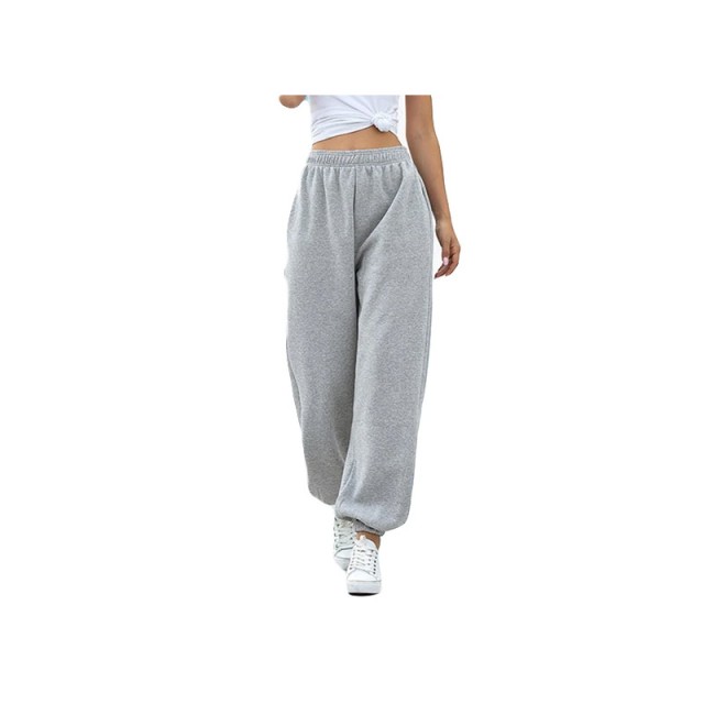 Γυναικείο Παντελόνι Φόρμας Fleece Jogger Oversized Χρώματος Γκρι SP...