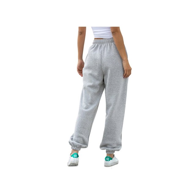 Γυναικείο Παντελόνι Φόρμας Fleece Jogger Oversized Χρώματος Γκρι SP...