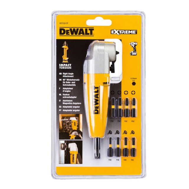 Γωνιακή Προέκταση Δράπανου 1/4 με 8 Μύτες DeWalt DT71517T-QZ