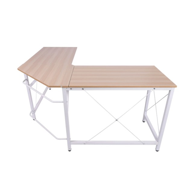 Γωνιακό Μεταλλικό Γραφείο 150 x 150 x 76 cm Χρώματος Λευκό HOMCOM 836-122AK