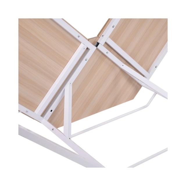 Γωνιακό Μεταλλικό Γραφείο 150 x 150 x 76 cm Χρώματος Λευκό HOMCOM 836-122AK