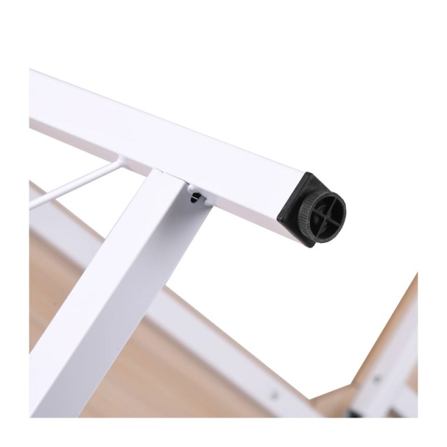 Γωνιακό Μεταλλικό Γραφείο 150 x 150 x 76 cm Χρώματος Λευκό HOMCOM 836-122AK