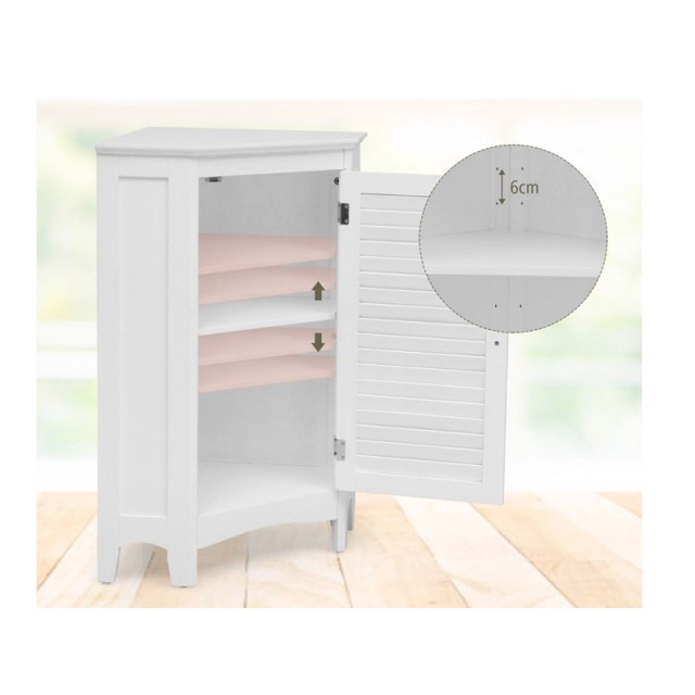 Γωνιακό Ντουλάπι Μπάνιου 43 x 43 x 81 cm Costway HW66191