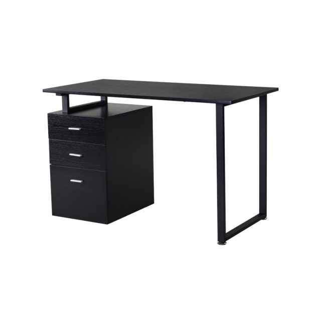 Γραφείο με 3 Αφαιρούμενα Συρτάρια 148 x 60 x 76 cm Χρώματος Μαύρο HOMCOM 836-128BK