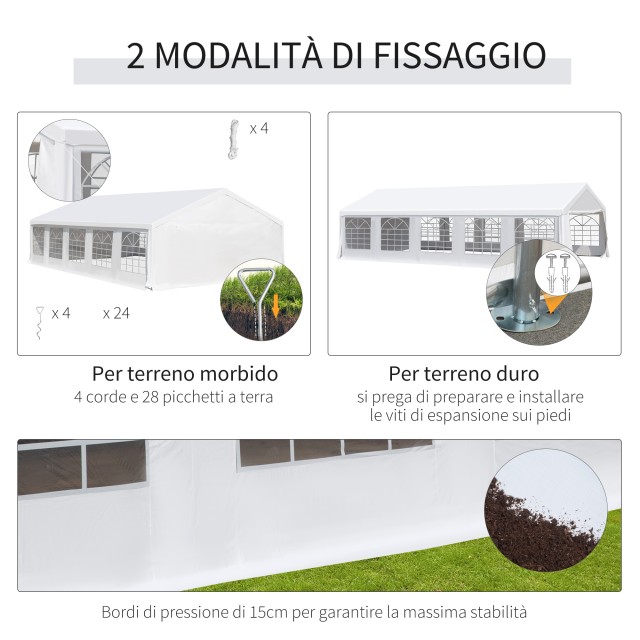Outsunny Garden Gazebo 10x6m με αφαιρούμενους τοίχους και παράθυρα, ατσάλι και πολυεστέρα 100110-047W