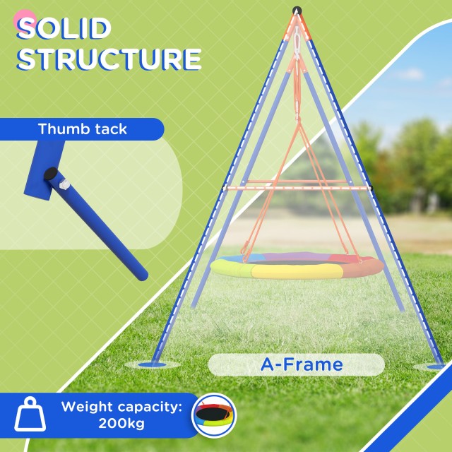 Outsunny Garden Nest Swing για 1-2 Παιδιά σε ενισχυμένο μέταλλο, 196x172x180cm, Πολύχρωμη 344-076V00MX
