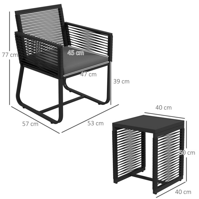 Σετ κήπου Rattan με 2 πολυθρόνες με μαξιλάρια και γυάλινο τραπεζάκι...