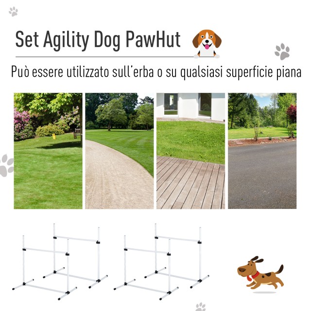 PawHut Set 4 Agility Dog Obstacles for Dog Training with Transport Bag D07-018WT