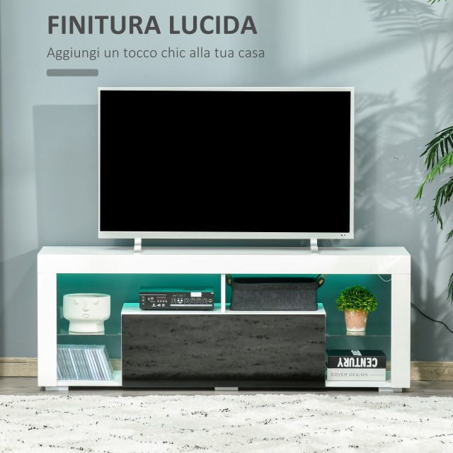 Ξύλινο Έπιπλο Τηλεόρασης με LED RGB Φωτισμό 140 x 35 x 52 cm HOMCOM 839-126V90BK