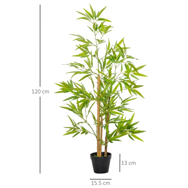 Outsunny Σετ 2 φυτά μπαμπού Τεχνητή σε γλάστρα 120cm για εσωτερικούς και εξωτερικούς χώρους 844-357