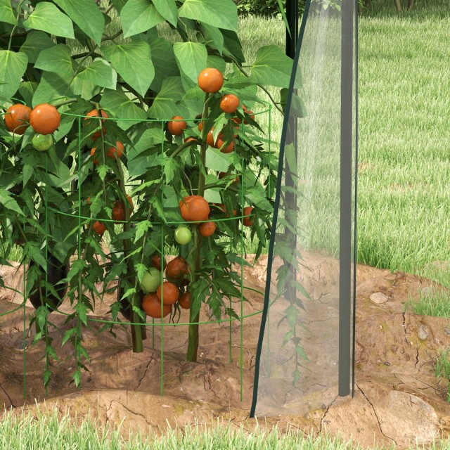 Outsunny Mini Garden Θερμοκήπιο με 2 Ρολόπορτες και κάλυμμα PE 90x90x145cm, Διαφανές 845-955V00CR