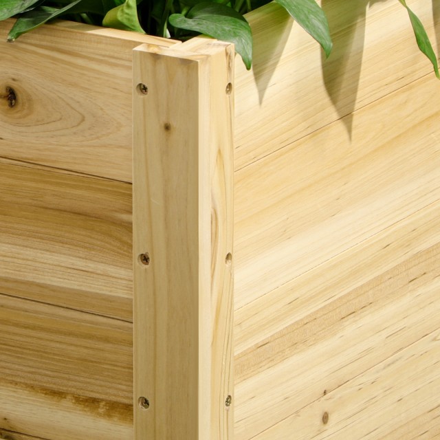 Outsunny Garden Planter με τρύπα αποστράγγισης και ρόδες, σε ξύλο ελάτης, 89x48x47 cm 845-910V00ND