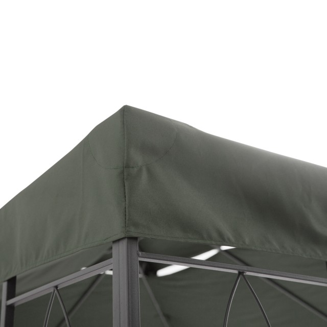 Outsunny 4x3m 2-Tier Polyester Gazebo κάλυμμα με ιμάντες και 10 οπές αποστράγγισης, σκούρο γκρι 84C-102CG