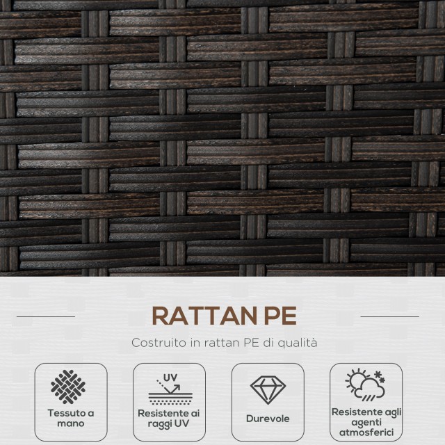 Outsunny 2θέσιος καναπές κήπου σε PE Rattan, Καναπές εξωτερικού χώρ...