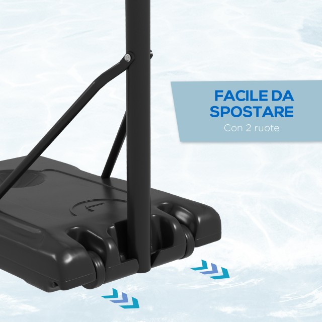 SPORTNOW Τσέρκι μπάσκετ με 6 ρυθμιζόμενα ύψη με γεμιζόμενη βάση και...