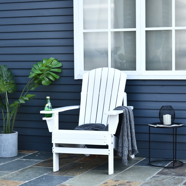 Outsunny Garden Chair Adirondack σε λευκό ξύλο 97x72,39x93 cm 01-0016