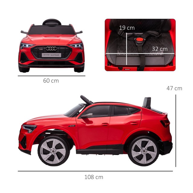 HOMCOM Ηλεκτρικό Αυτοκίνητο για Παιδιά 12V με Τηλεχειριστήριο, Ταχύτητα 3-8km/h, Lights and Music, Et? 3-5 ετών, Κόκκινο 370-172V90RD