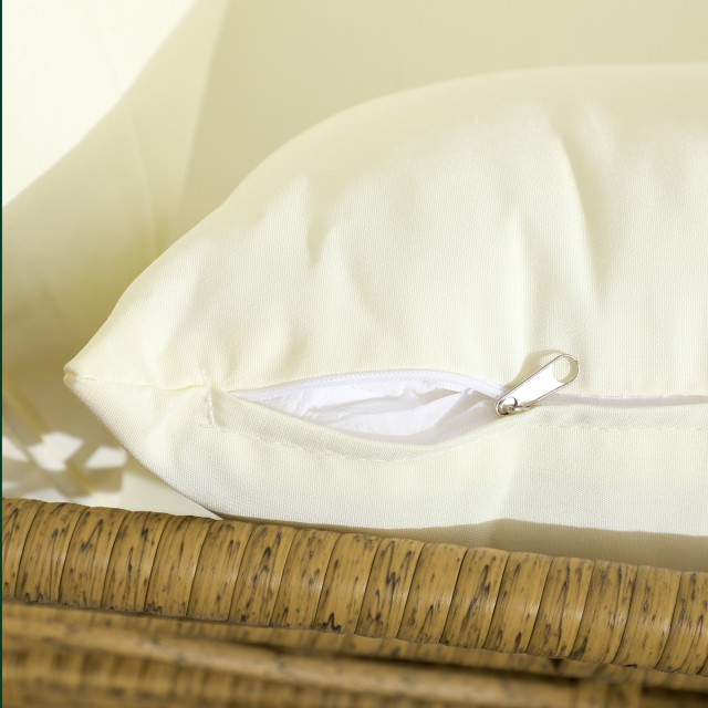 PE Rattan Garden Lounge με σεζλόνγκ, 2θέσιο καναπέ και τραπεζάκι σαλονιού, κρέμα 84G-359V00CW
