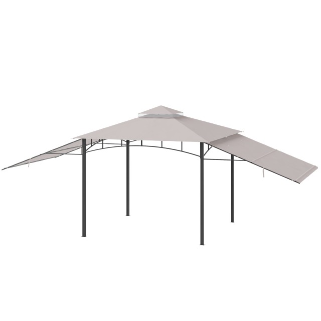 Outsunny 3x3 m Garden Gazebo με Πλαϊνή Τέντα, Ύψος 288 cm, Χακί 84C-367V00KK