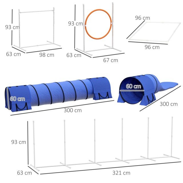 PawHut Agility Dog Σετ 7 τεμαχίων με σφυρίχτρα και τσάντα μεταφοράς...