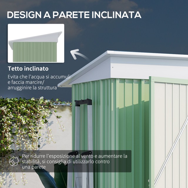 Outsunny Garden Υπόστεγο Χαλύβδινη Αποθήκη με Πόρτα που κλειδώνει, ...