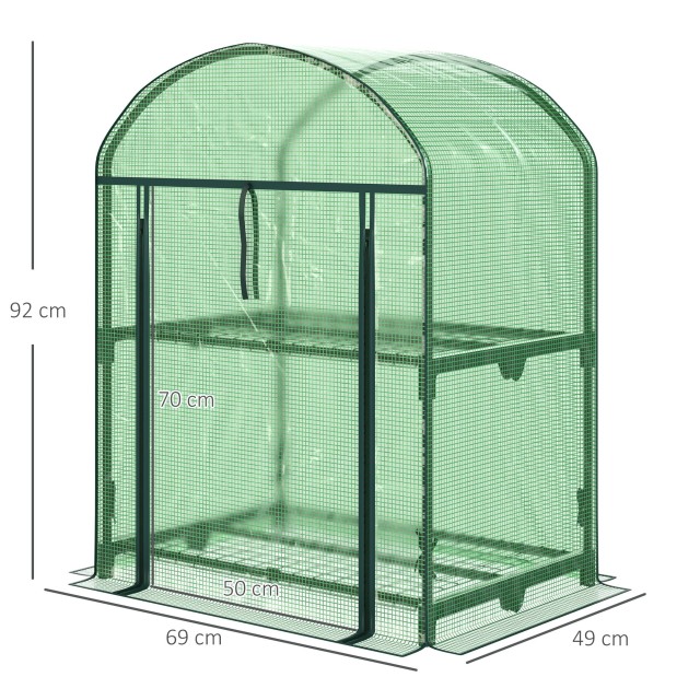 Μεταλλικό Θερμοκήπιο με 2 Ράφια 69 x 49 x 91 cm Outsunny 845-614