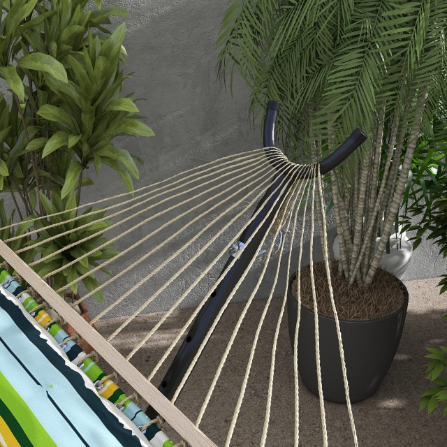 Βάση Outsunny Hammock 330 cm max με 6 τρύπες και ρόδες, Μεταλλικό, 290x120x115 cm, Μαύρο 84A-319V00BK