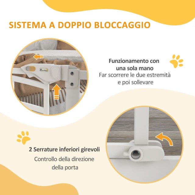 PawHut Dog Gate για Μικρά και Μεσαία Μεγέθη με Αυτόματο Κλείσιμο, σ...