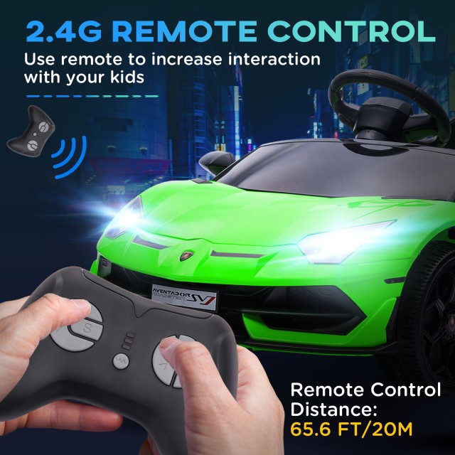 HOMCOM 12V Lamborghini Licenseded Electric Ride-On Toy Car for Chil...