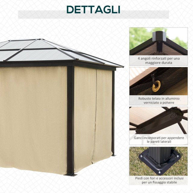 Outsunny Luxury Gazebo σε Αλουμινένια Τέντα Κήπου 300x360x265cm 01-0865