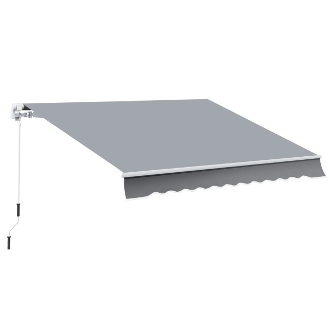Outsunny Roll-up τέντα με μανιβέλα, αλουμίνιο και πολυεστέρα, 295x245cm, γκρι 840-150GY
