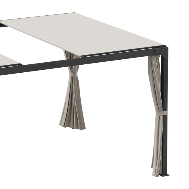 Outsunny Pergola Gazebo με Πλαϊνές Τέντες και Ηλιοροφή, Κιόσκι Κήπου με Κατασκευή Αλουμινίου και Χάλυβα, 3x3m, Μπεζ 84C-382V00BG