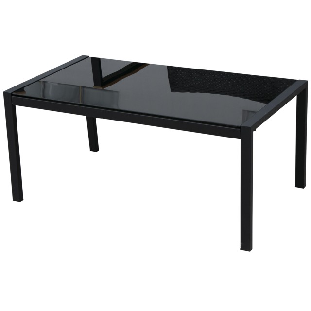 Outsunny Set 4 Pieces Garden Lounge σε PE Rattan με μπράτσα σε μαύρο ξύλο 860-092
