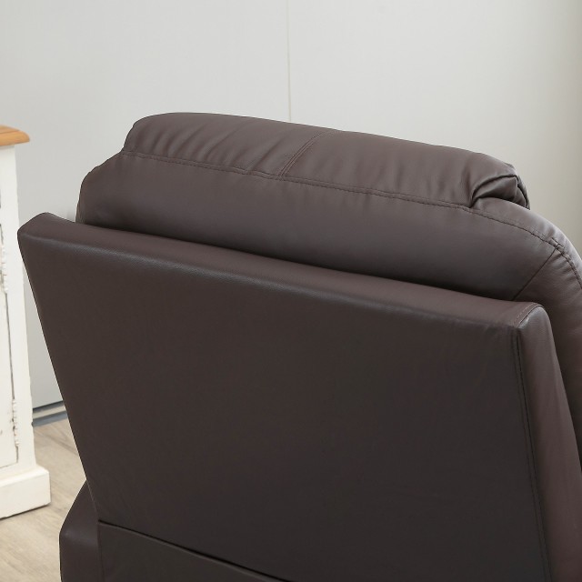 HOMCOM Lift Chair Ανακλινόμενη έως 135° με ποτηροθήκη, Τηλεχειριστήριο και υποπόδιο 88x92x106 cm, Καφέ 713-096BN