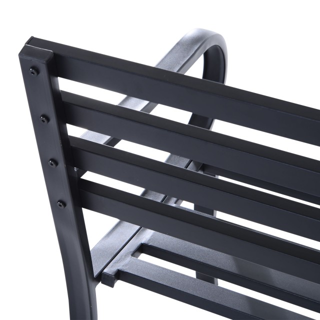 Πάγκος Κήπου Outsunny σε Μαύρο Μεταλλικό 127 x 62 x 82 εκ 84B-010