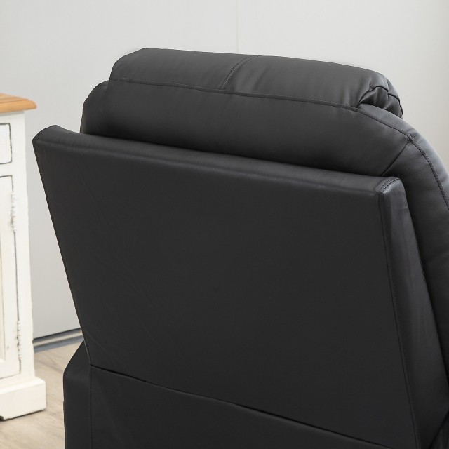 HOMCOM Lift Chair Max 135° Recliner με 8 πόντους μασάζ και στήριγμα ποδιών, 88x92x106 cm, Μαύρο 713-096BK