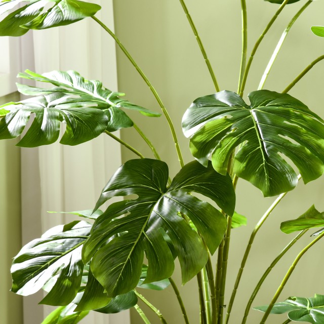 HOMCOM Τεχνητό φυτό Monstera Ύψος 180 cm για εσωτερική και εξωτερική χρήση με γλάστρα 830-800V01GN